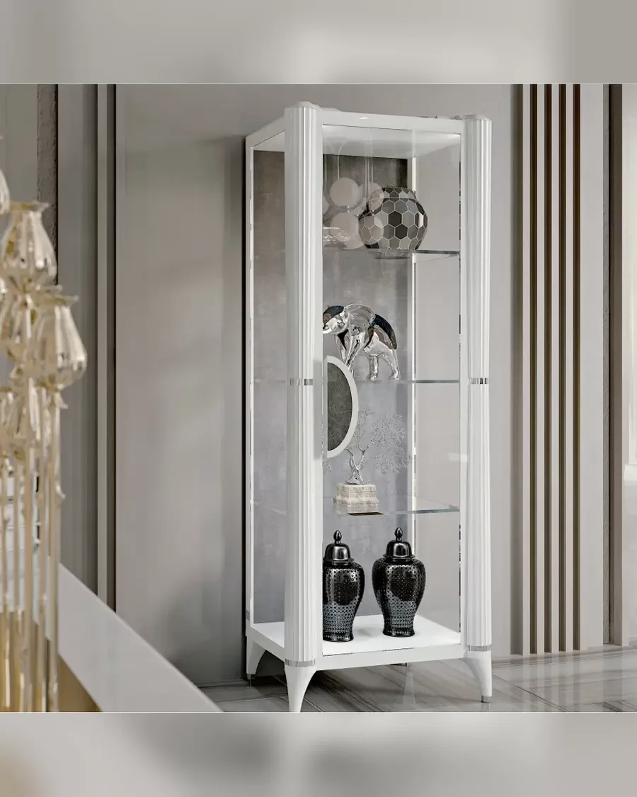 Ellipse One-Door Glass Cabinet, Francesco Pasi living room