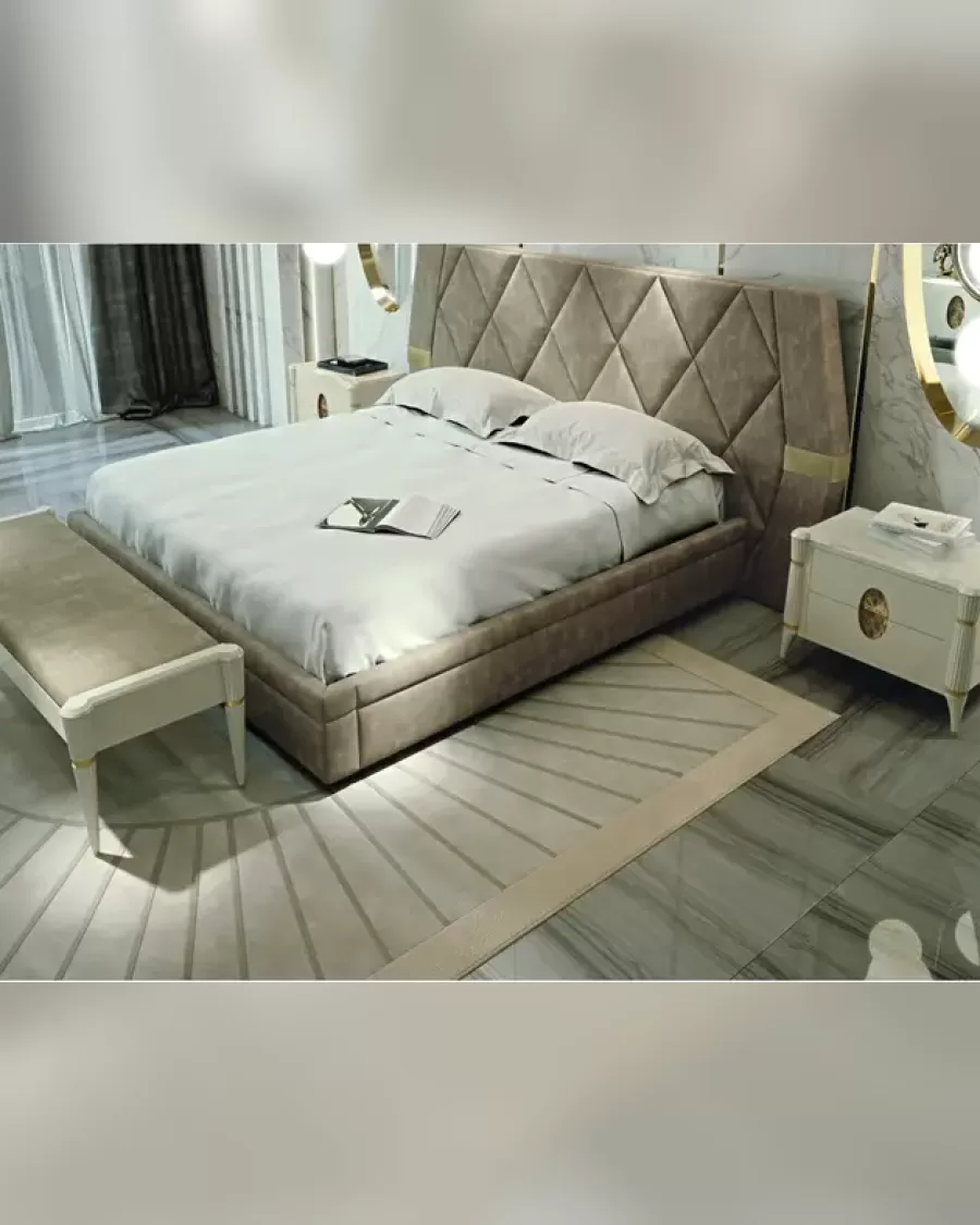 Ellipse Bed with Quilted Headboard, Francesco Pasi bedroom