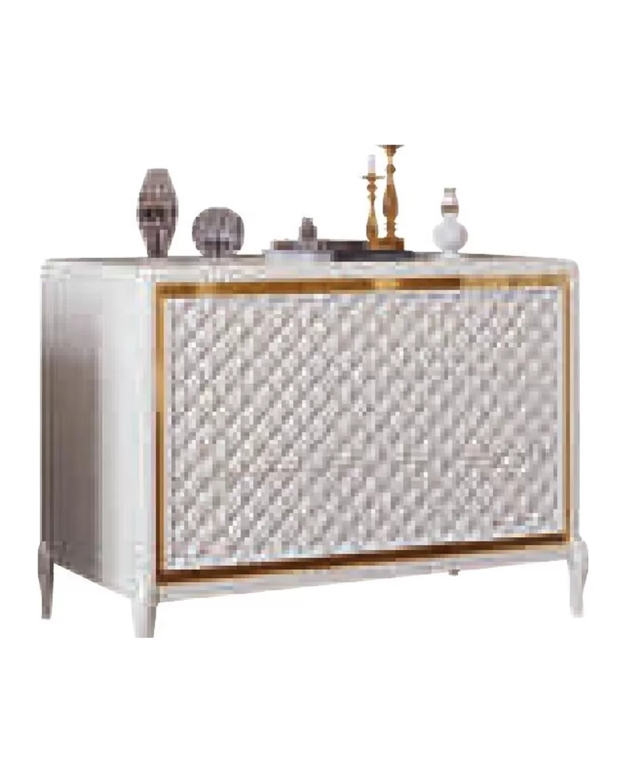 Ocean Chest of Drawers, Hand-quilted rhombus-pattern facade by Francesco Pasi, Ocean bedroom collection