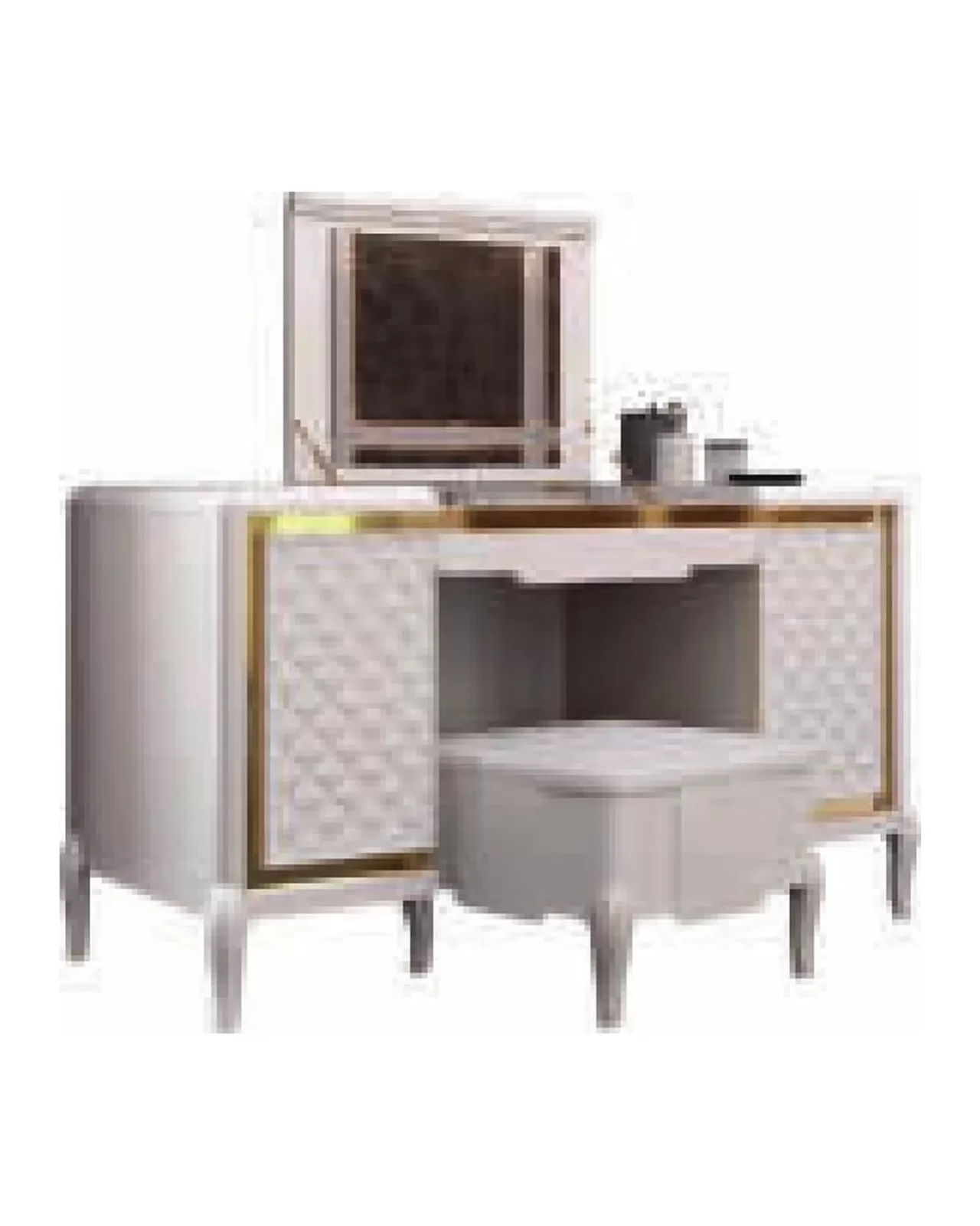 Ocean Vanity Table, Hand-quilted rhombus-pattern facade, Ocean bedroom by Francesco Pasi