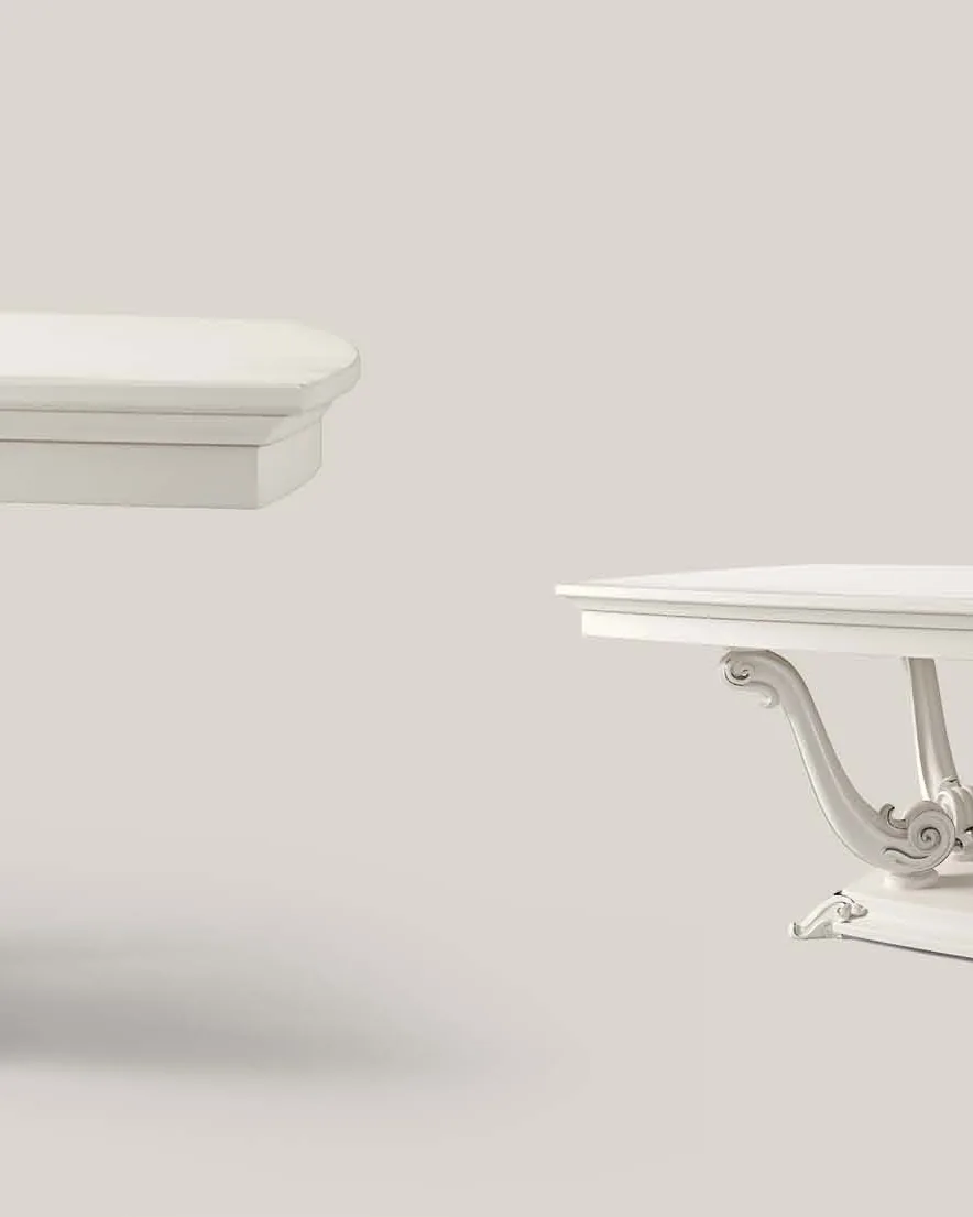 Opera Carved Barrel-Top Table with Two 50 cm Leaves, closed 220 cm by Francesco Pasi, Opera carved dining table
