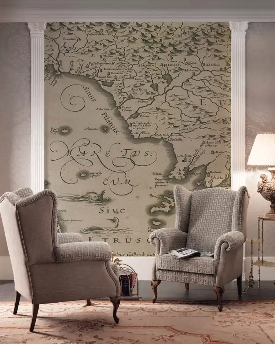 Gran Guardia Armchair 2111, a carved classic armchair in fabric or leather