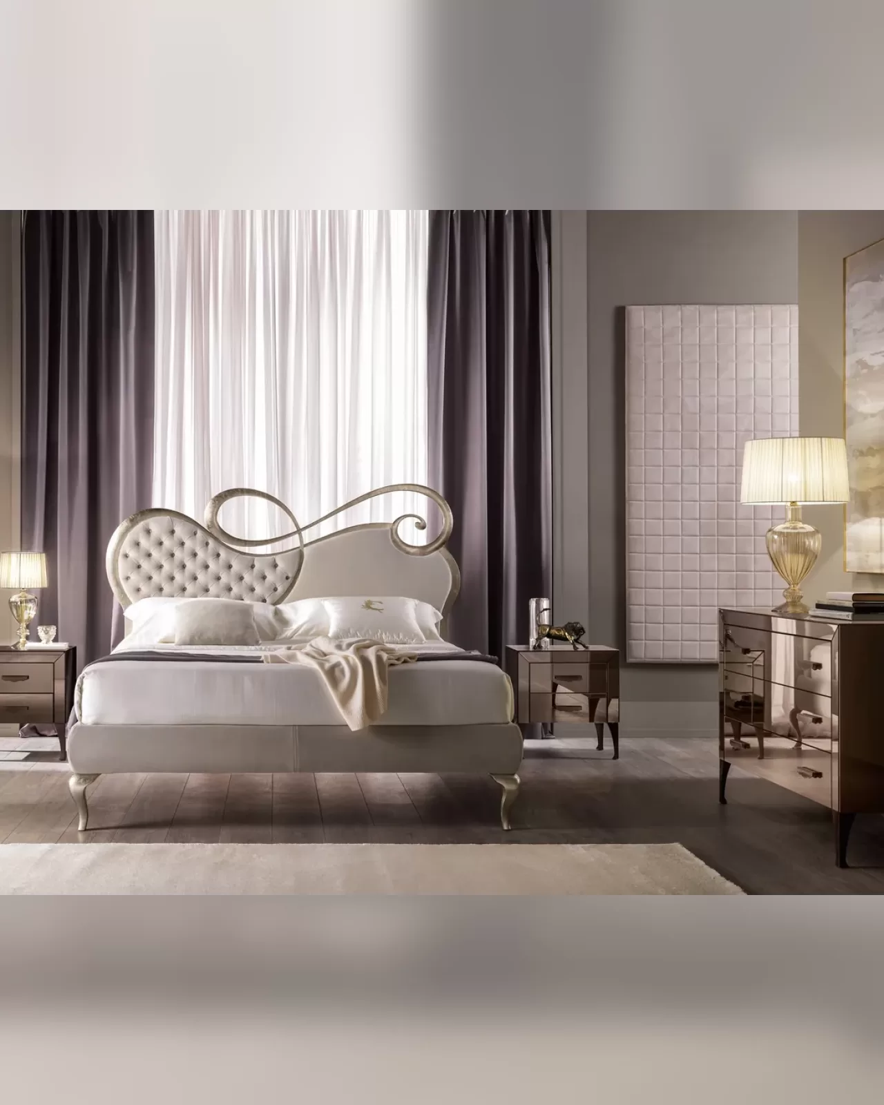 Letto Chopin, letto imbottito Cantori