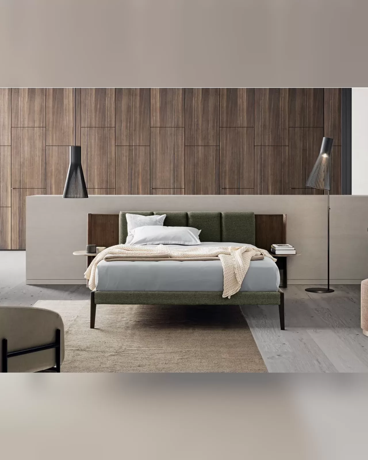 Millerighe Bed by Dall'Agnese, contemporary upholstered Italian bed