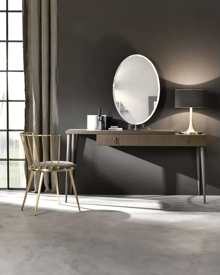 Aurora Bacchettata Dining Chair by Cantori, modern dining chair with a metal bar back