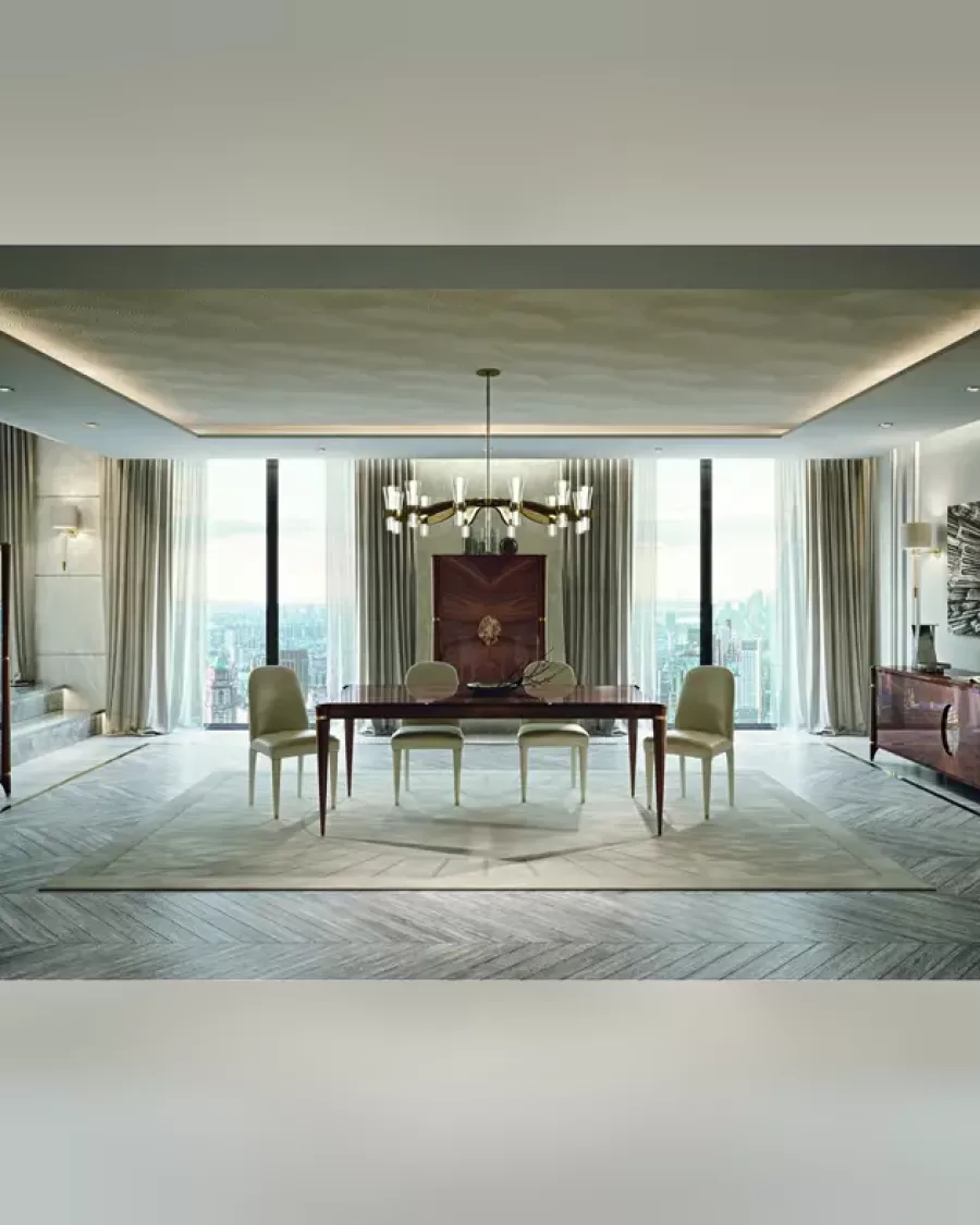 Ellipse Two-Door Glass Cabinet by Francesco Pasi, piece of a lacquered dining set
