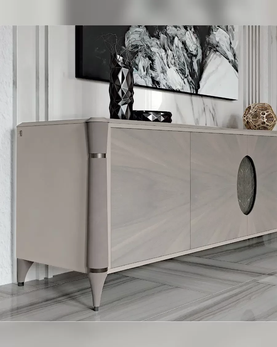 Ellipse Sideboard with Marble Oval by Francesco Pasi, sideboard for a modern dining room