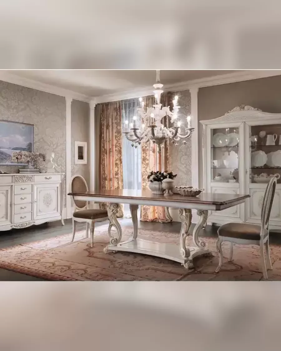 Gran Guardia Dining Table 2007 by Francesco Pasi, rectangle dining table on a carved base