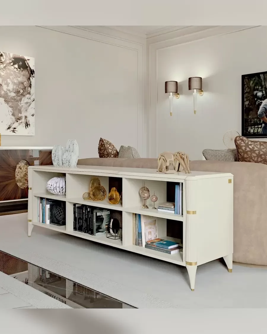 Ellipse Behind-Sofa Etagere by Francesco Pasi, luxury living room furniture