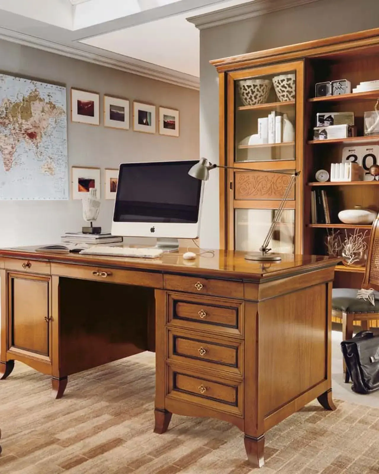 New Deco Desk, Leather Top by Francesco Pasi, luxury Italian desk