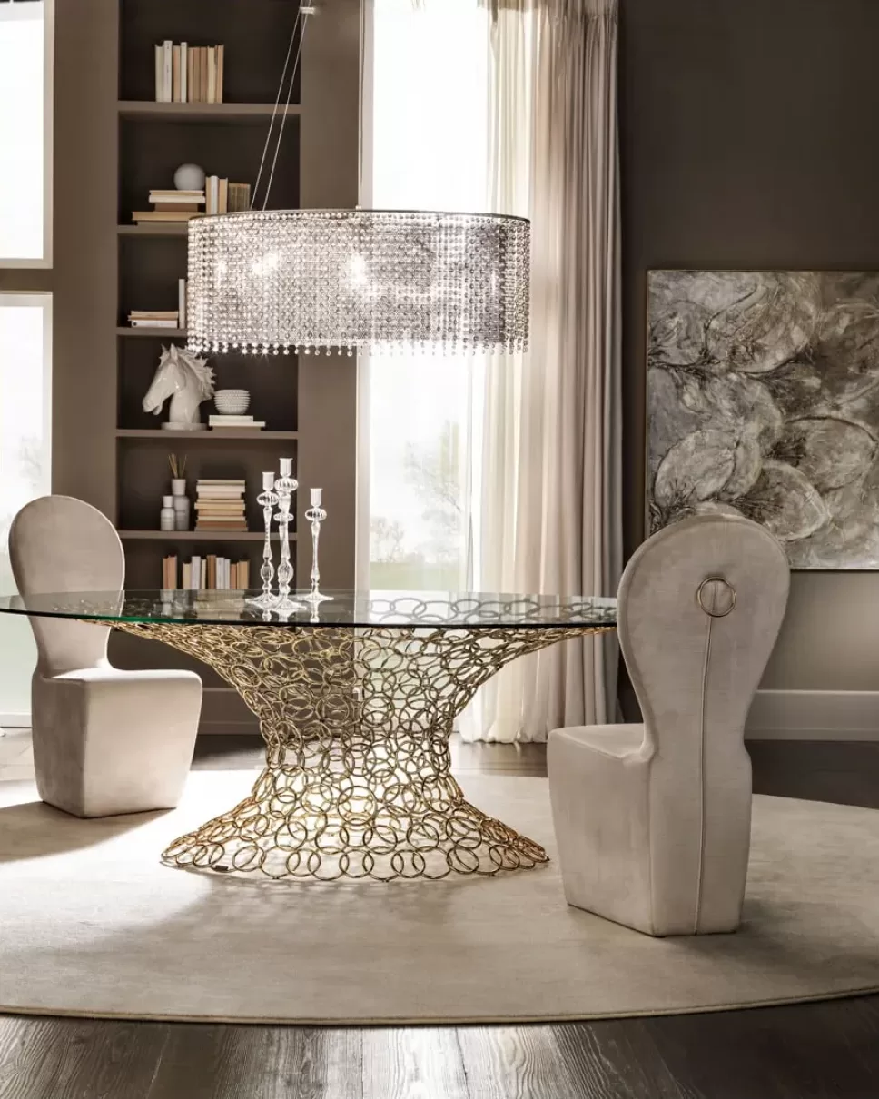 Mondrian Art Form Dining Table by Cantori, round dining table