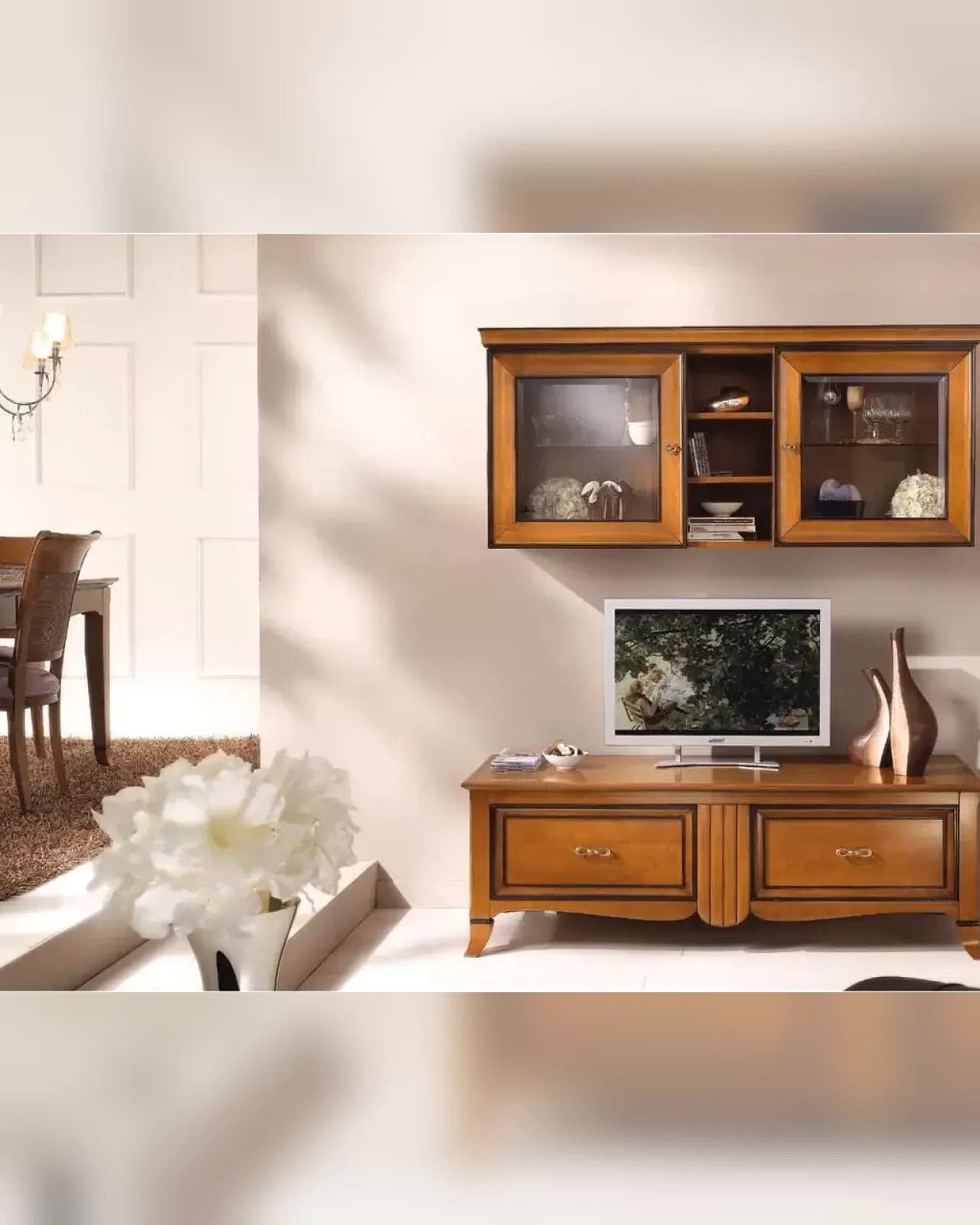 New Deco TV Stand with Shelf by Francesco Pasi, high end traditional furniture