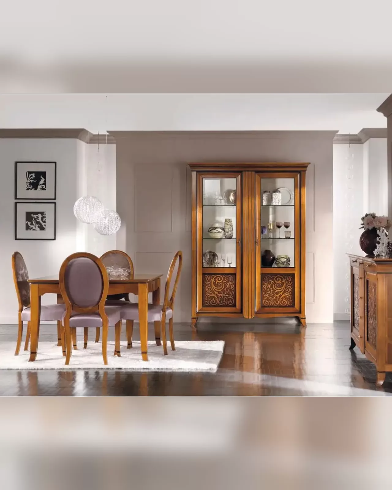 New Deco Bicolor Showcase Cabinet by Francesco Pasi, to pair with a classic Italian sofa