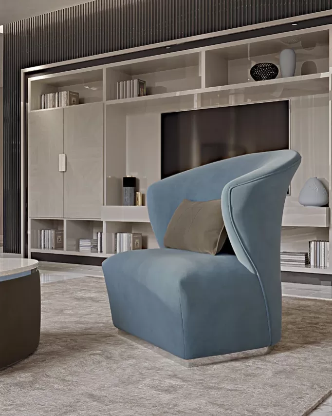 Icon Armchair by Francesco Pasi, to pair with a living room luxury sofa