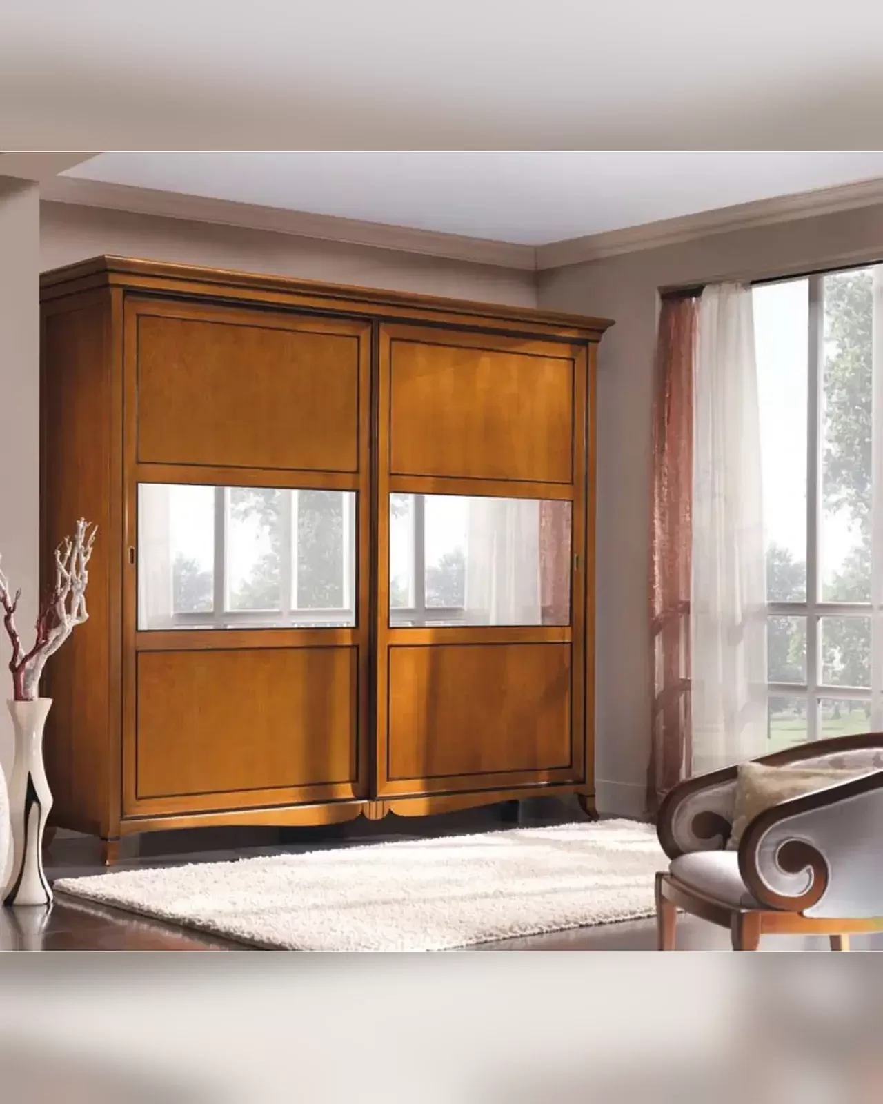New Deco Wardrobe with Bronze Mirror by Francesco Pasi, wardrobe specified by door configuration