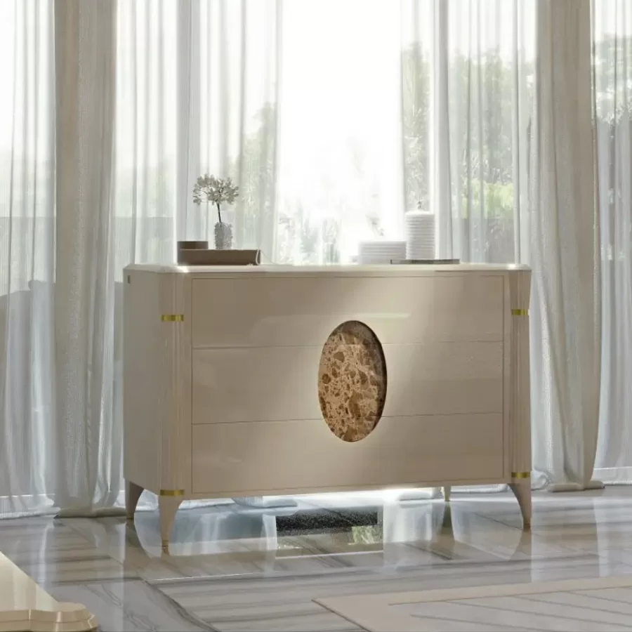 Ellipse Chest of Drawers by Francesco Pasi, dresser, bedroom dresser, 135 cm wide