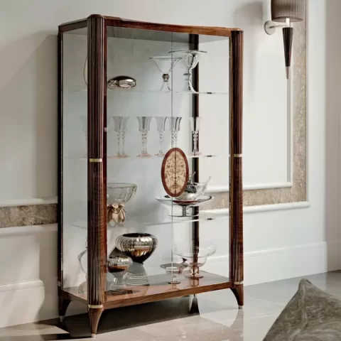 Showcases for Living Room, Ellipse Two-Door Glass Cabinet by Francesco Pasi