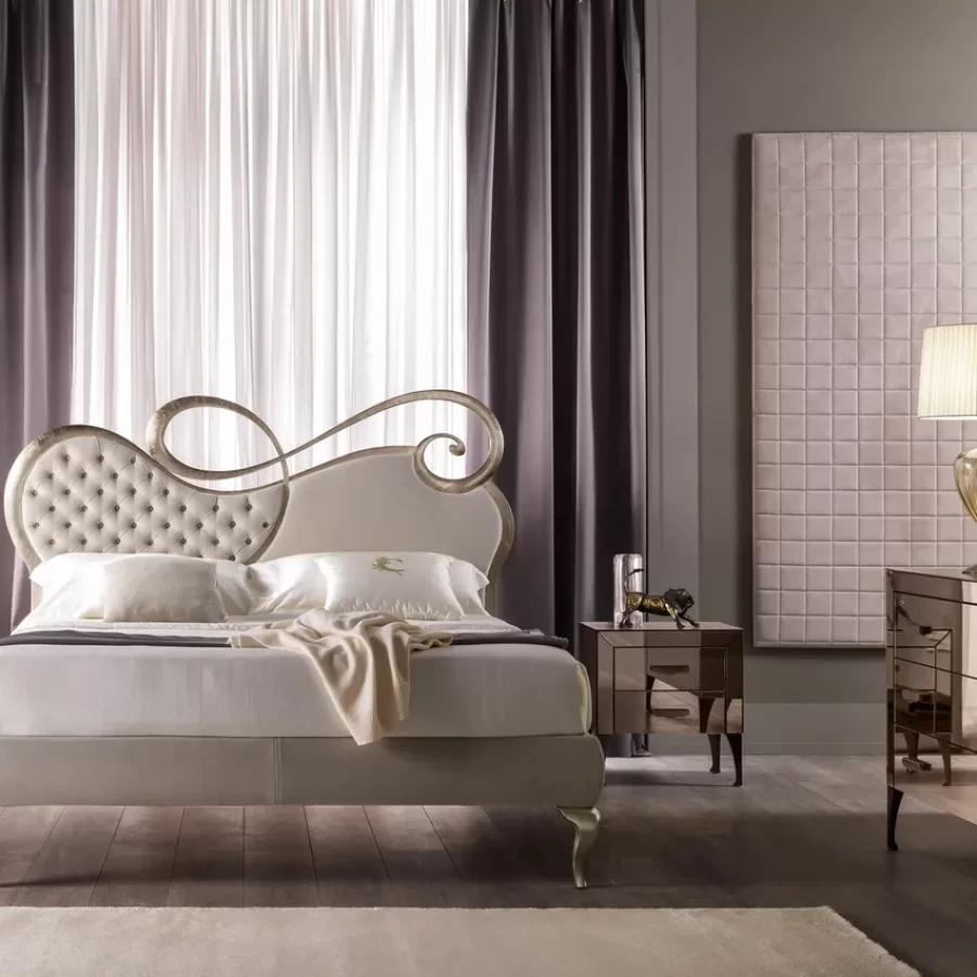Chopin Bed by Cantori, luxury bedroom furniture, classic padded double bed