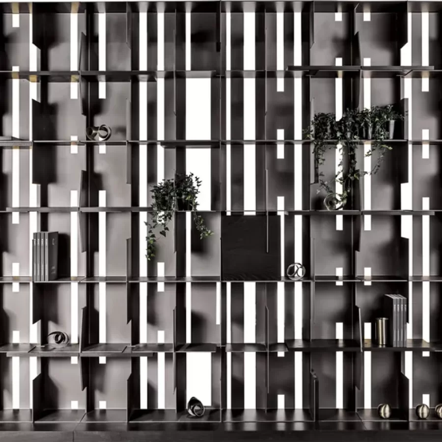Hong Kong Bookcase Composition by Cantori, library furniture, 196 to 556 cm wide