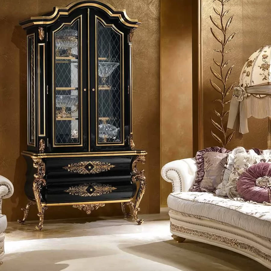 Aida Two-Door Showcase AD018 by Cappelletti, Italian dining room furniture, 126 cm wide