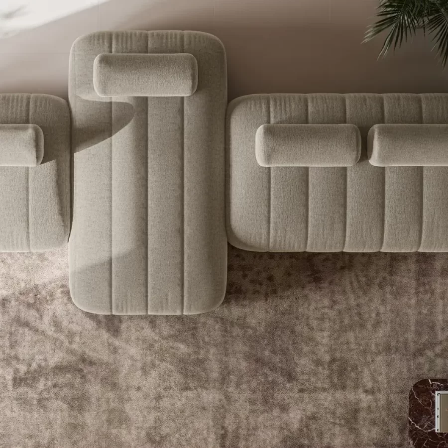 Raggio Sofa by Dall'Agnese, high end living room furniture, 304 to 421 cm wide