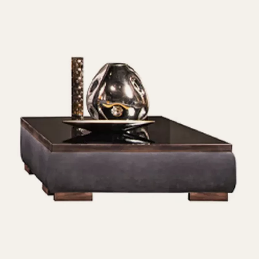 Cromo Upholstered Coffee Table by Epoque, Italian furniture company for the living room, in leather