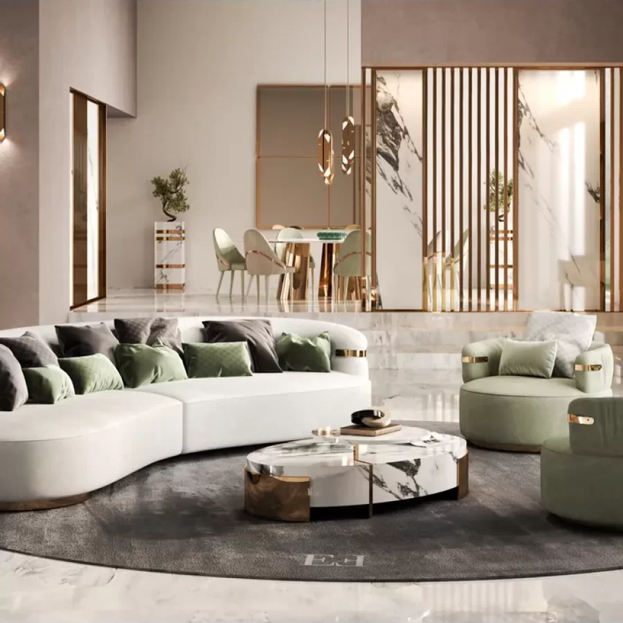 Florite Pouf by Epoque, Italian furniture company for the living room, in leather