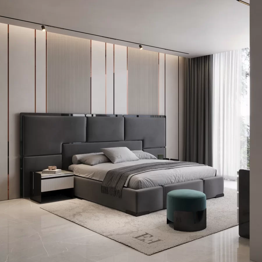 Morganite Nightstand by Epoque, luxury bedroom furniture, in gloss lacquer