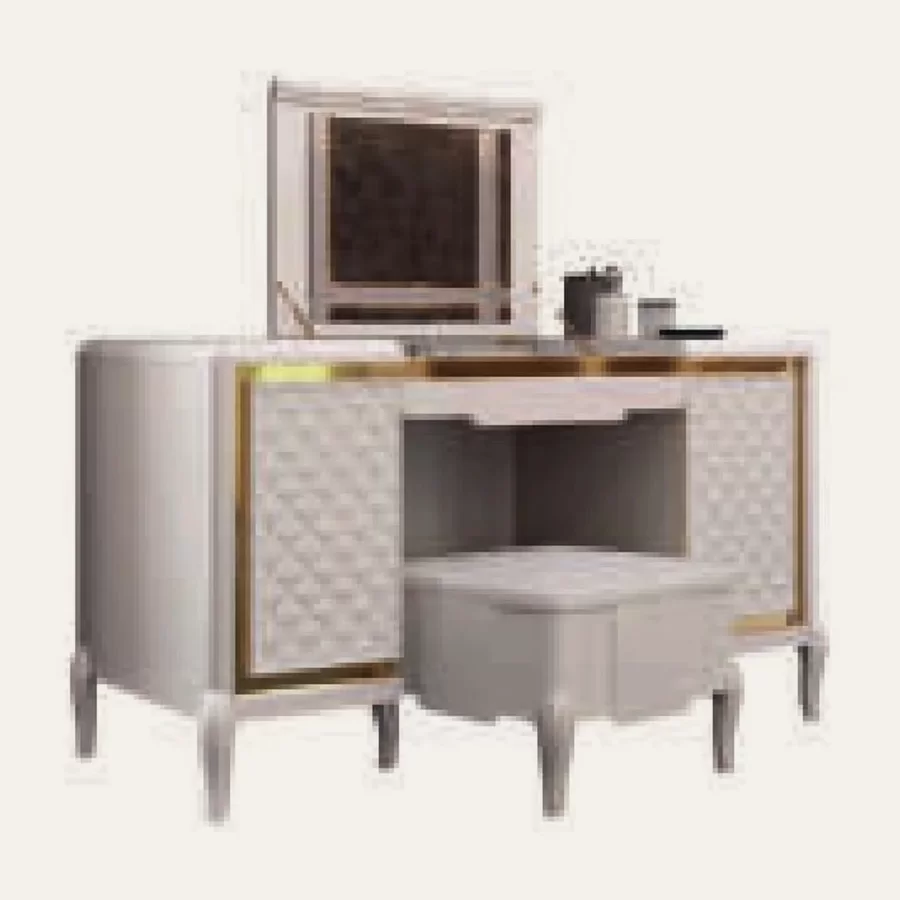 Ocean Vanity Table with a hand-quilted rhombus-pattern facade, Francesco Pasi