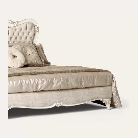 Opera Carved Bed with Capitonne Headboard, 180x200 cm