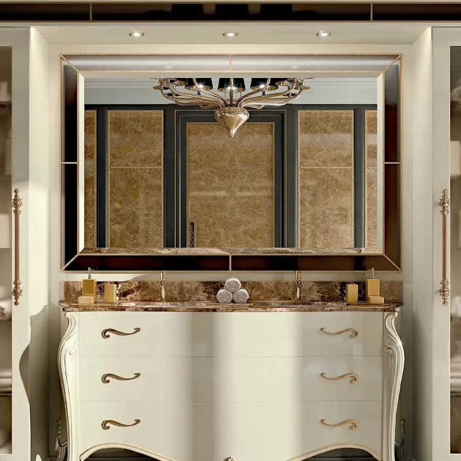 Opera Double Bathroom Cabinet by Francesco Pasi, solid wood sideboard, 185 cm wide