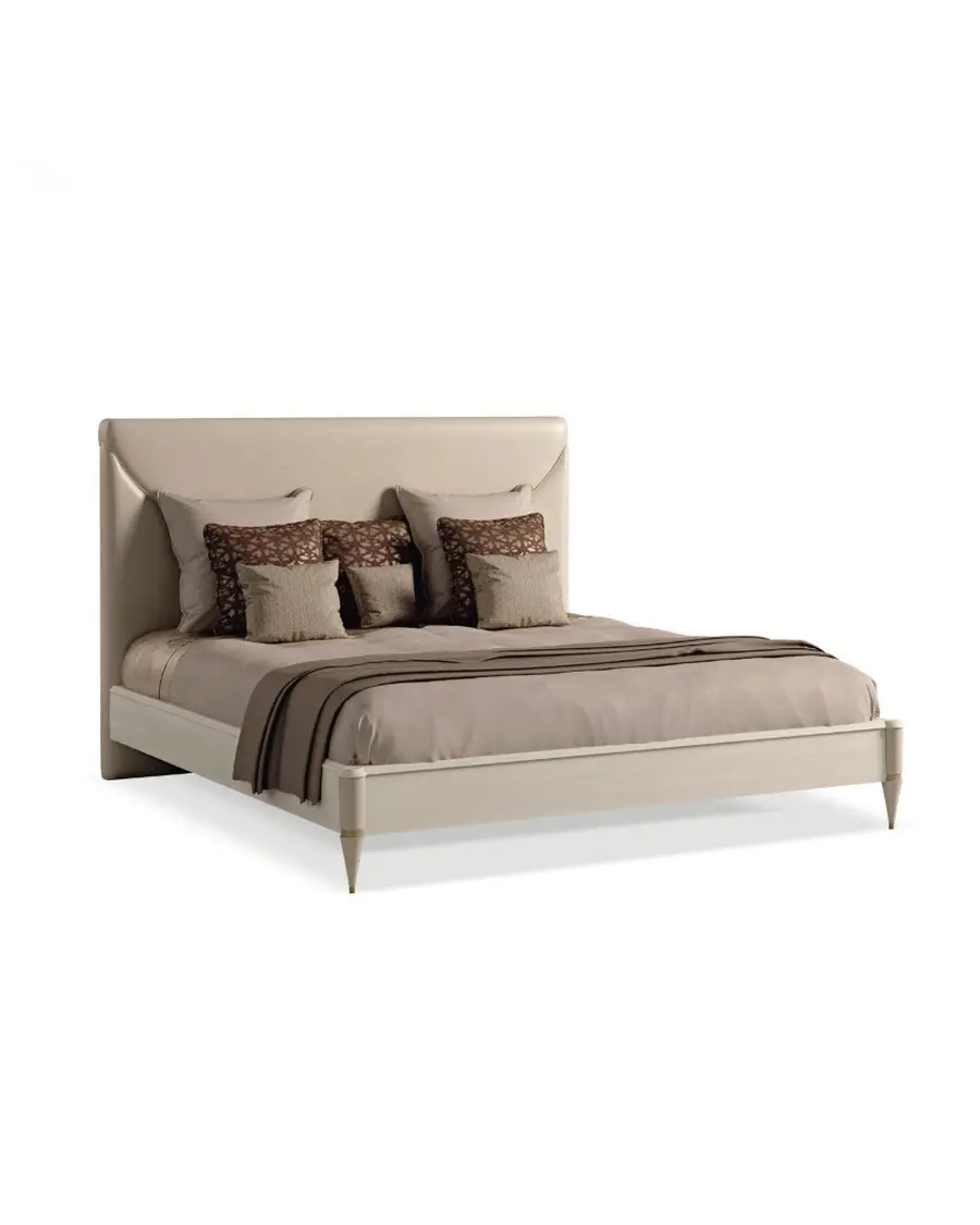 Ellipse Upholstered Bed by Francesco Pasi, modern Italian bedroom set, in leather