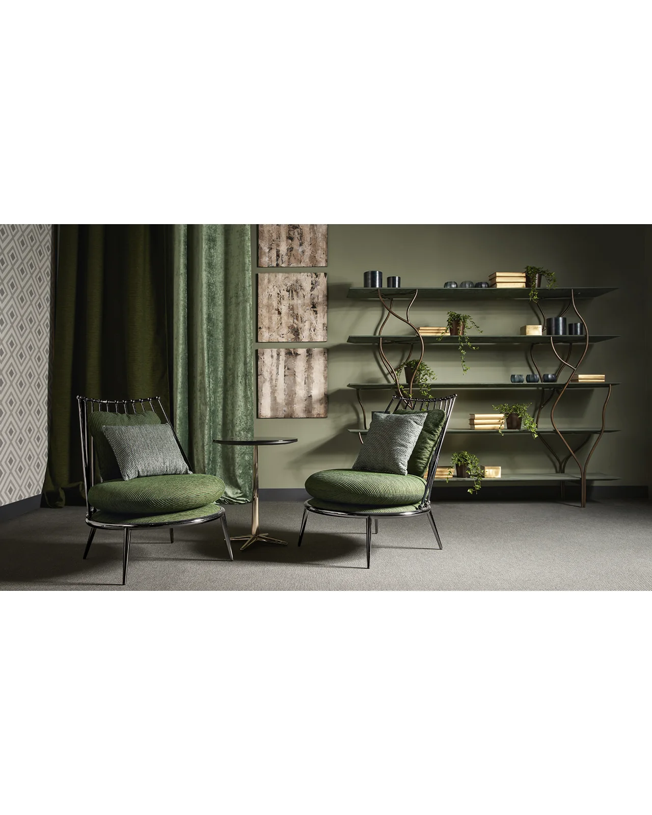 Aurora iron back armchair by Cantori, in an interior setting, photo 6 of 8