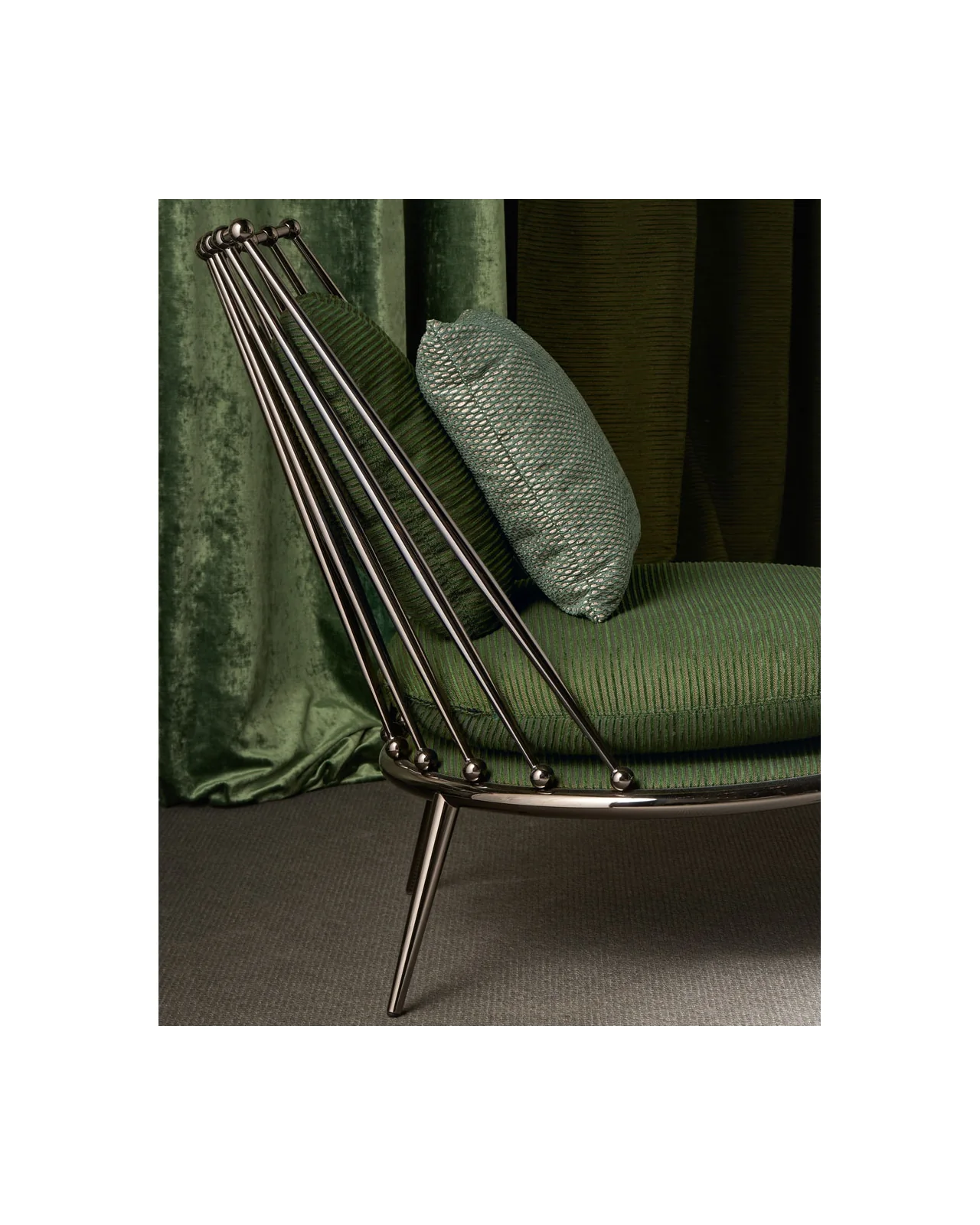 Aurora iron back armchair by Cantori, in an interior setting, photo 7 of 8
