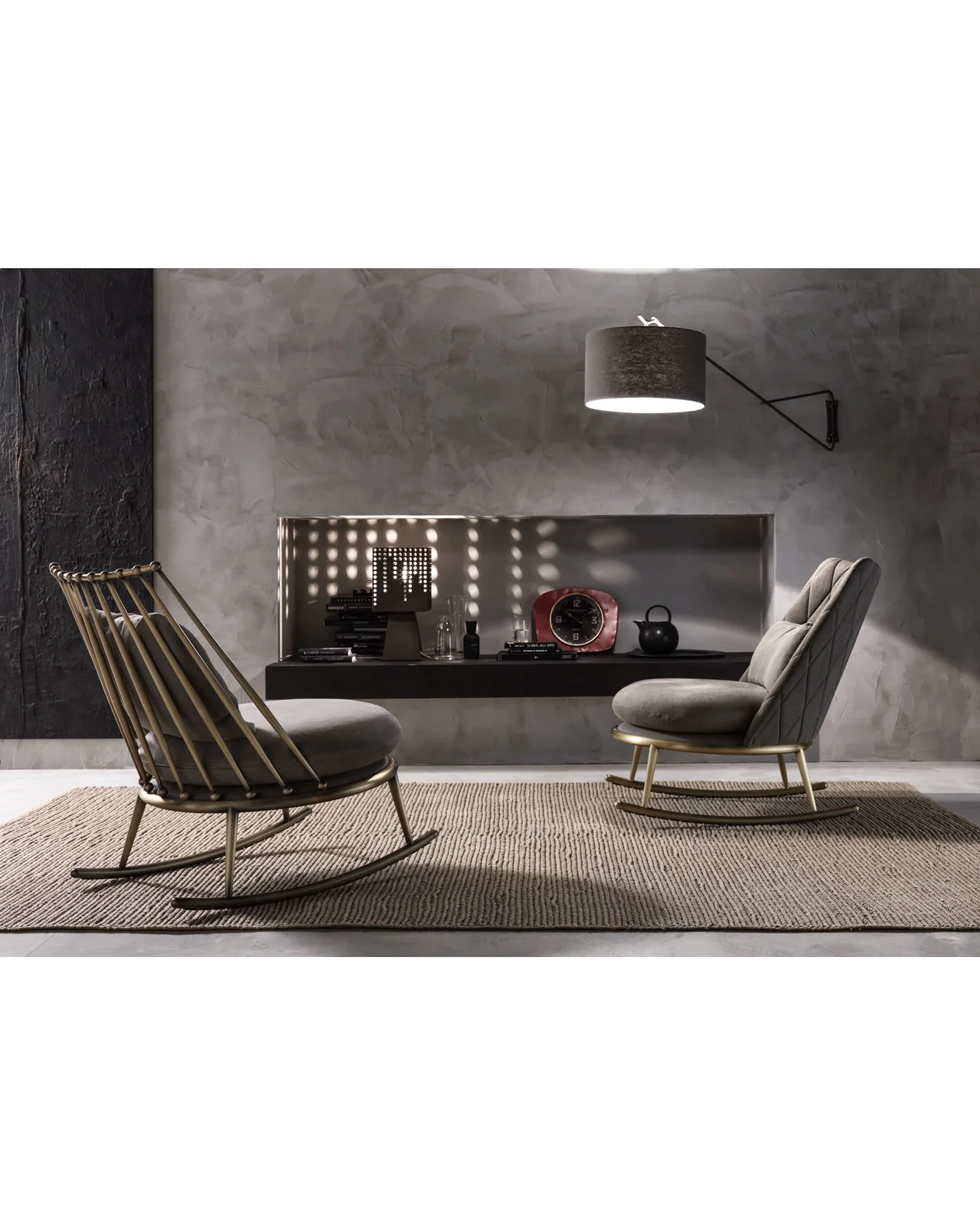 Aurora iron back rocking chair by Cantori, in an interior setting, photo 5 of 6