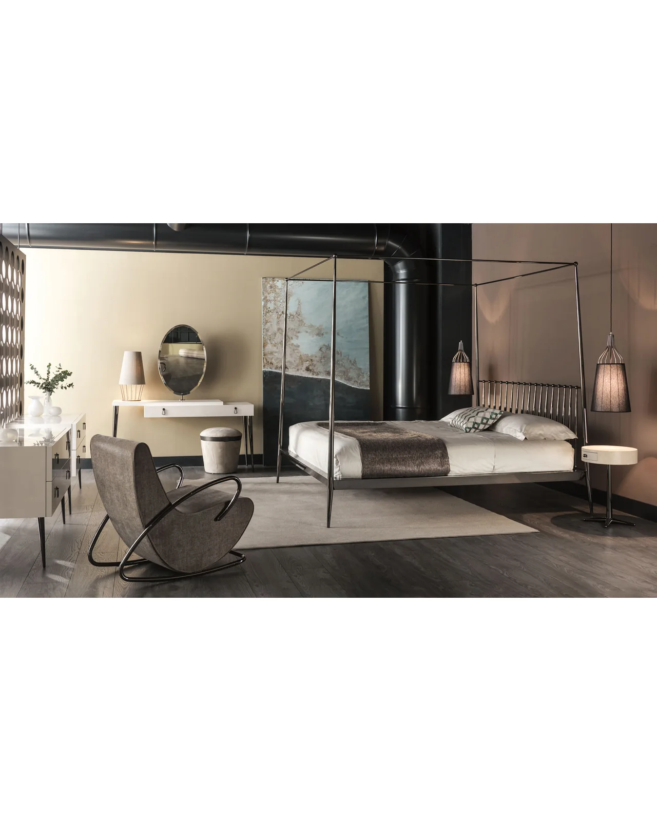 Camilla rocking armchair by Cantori, in an interior setting, photo 7 of 9