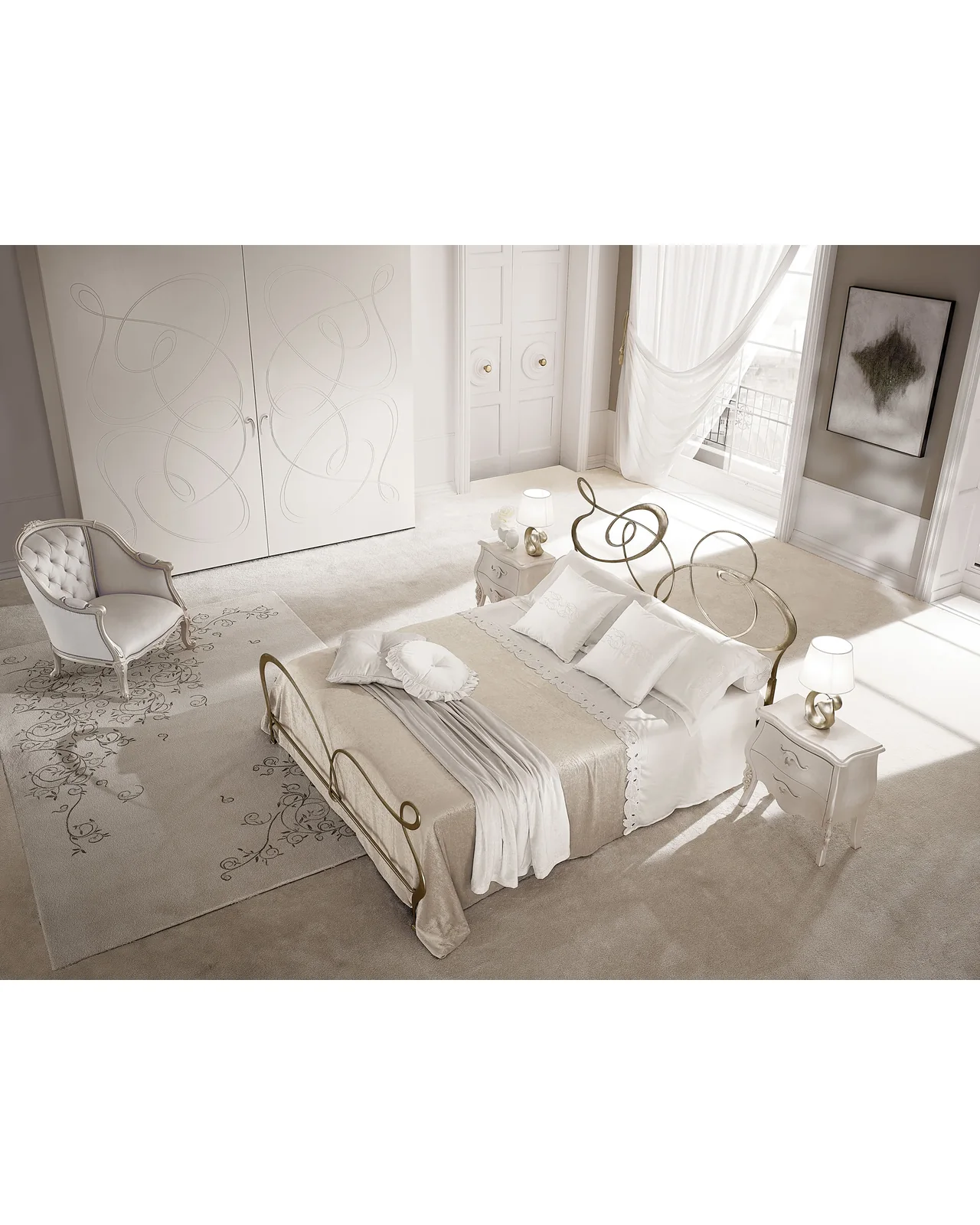Ghirigori bed by Cantori, in an interior setting, photo 4 of 4