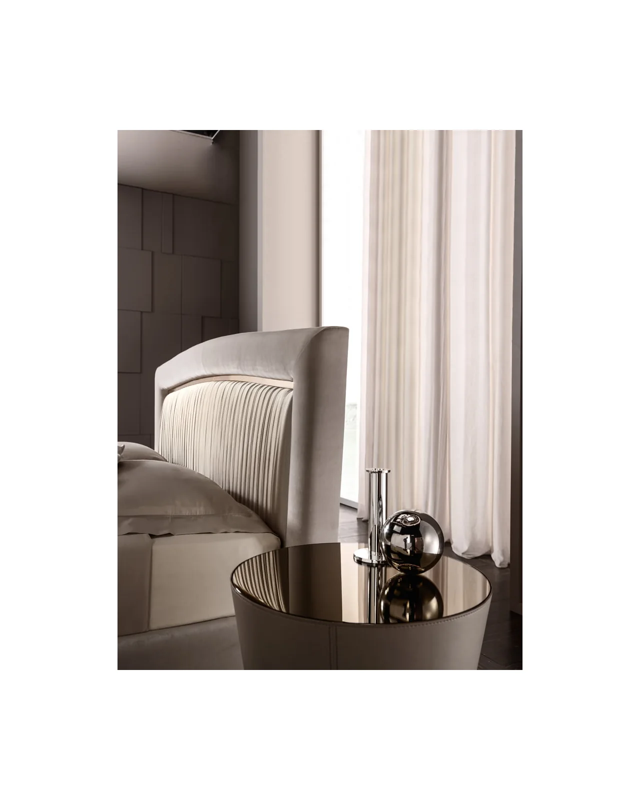 Portofino Plisse bed by Cantori, in an interior setting, photo 2 of 3