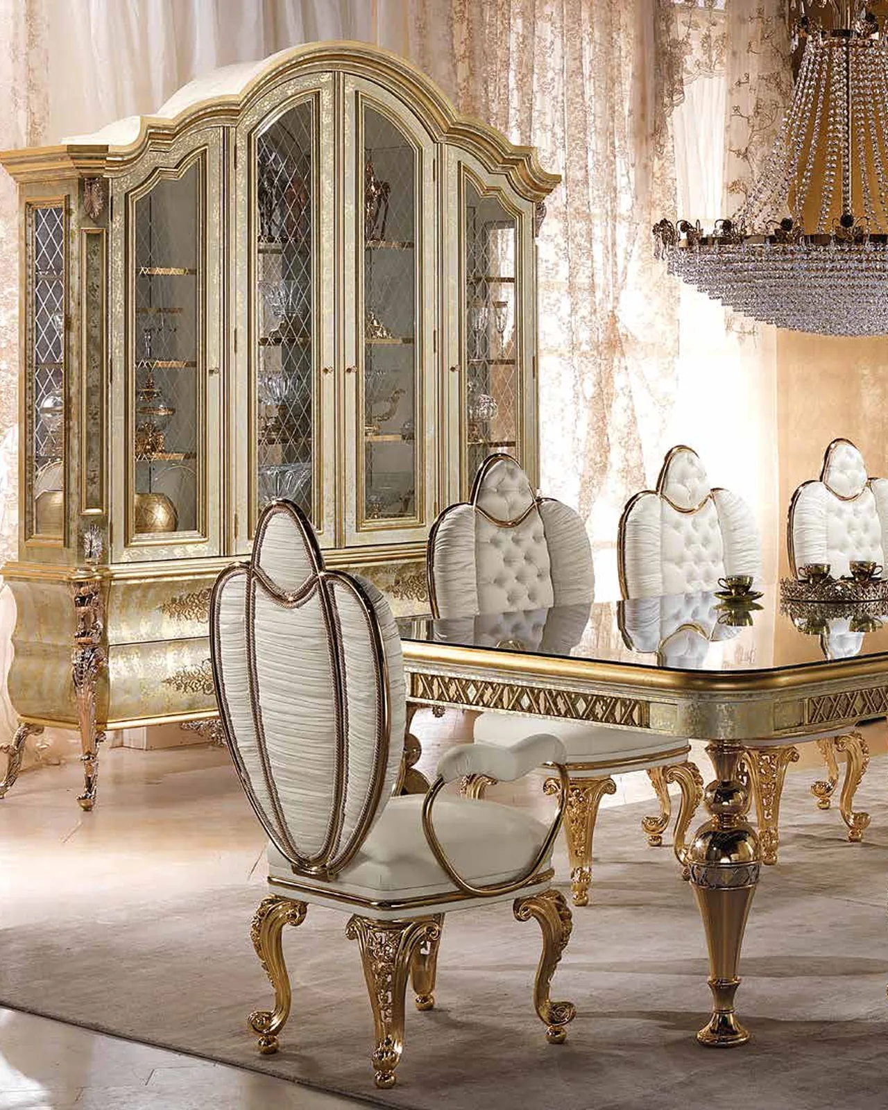 Aida Sideboard AD038, Cappelletti Aida collection, classic Italian sideboard in a classic dining room setting, photo 4 of 4