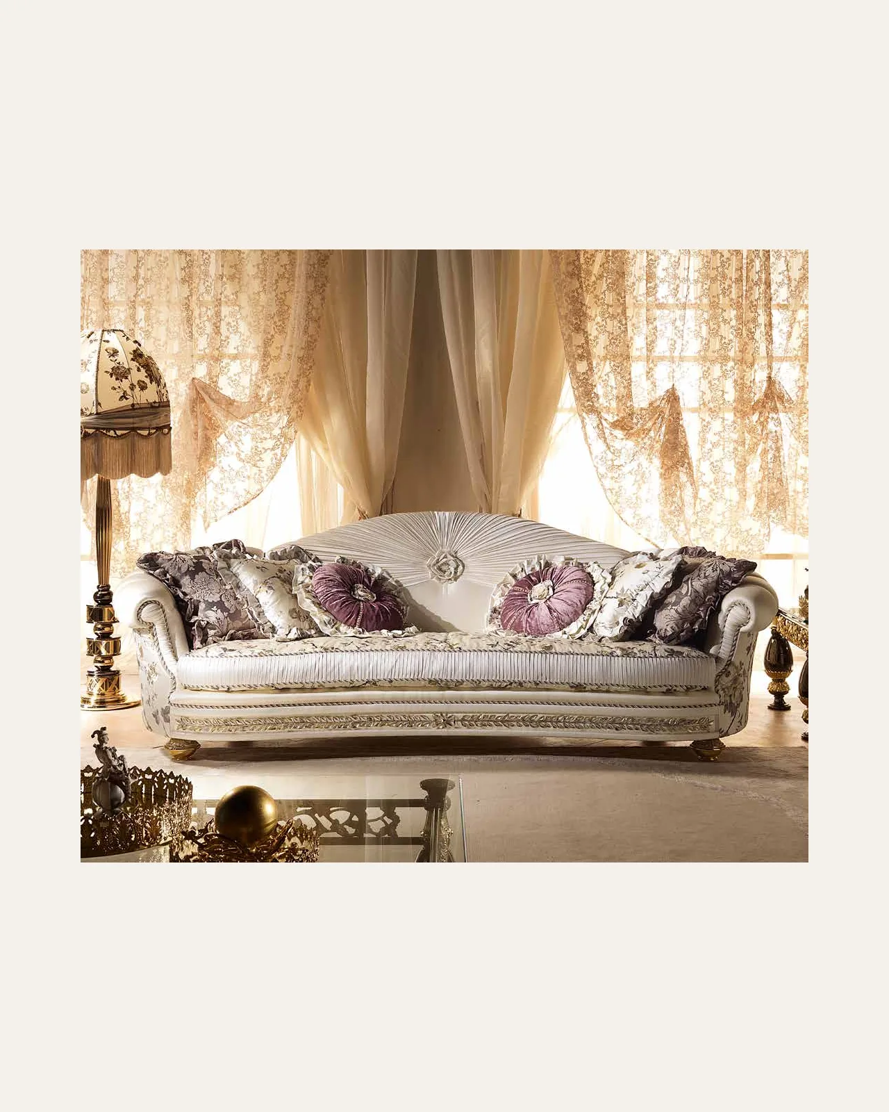 Aida Three-Seater Sofa AD073, Cappelletti Aida collection, classic Italian sofa in a classic living room setting, photo 1 of 3