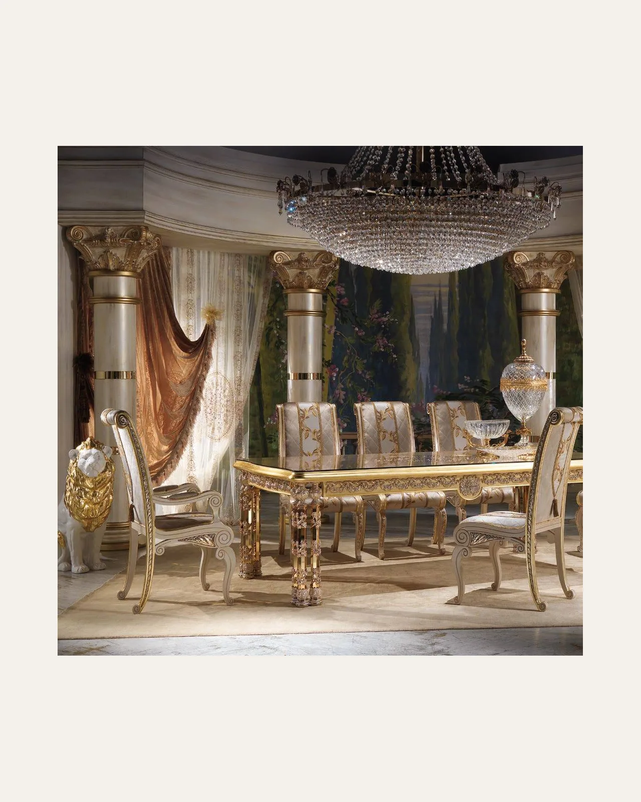 Royal Mirror RY050, Cappelletti Royal collection, classic Italian mirror in a classic dining room setting, photo 4 of 4