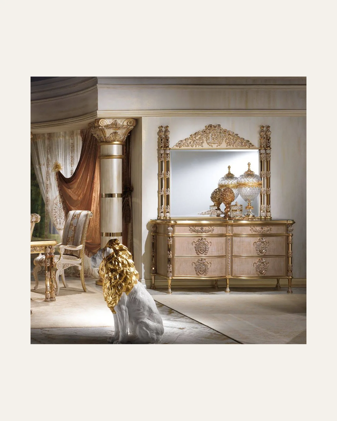 Royal Sideboard RY038, Cappelletti Royal collection, classic Italian sideboard in a classic dining room setting, photo 3 of 4