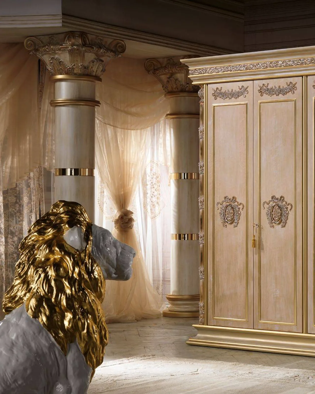 Royal Six-Door Wardrobe RY067, Cappelletti Royal collection, classic Italian wardrobe in a classic bedroom setting, photo 2 of 2