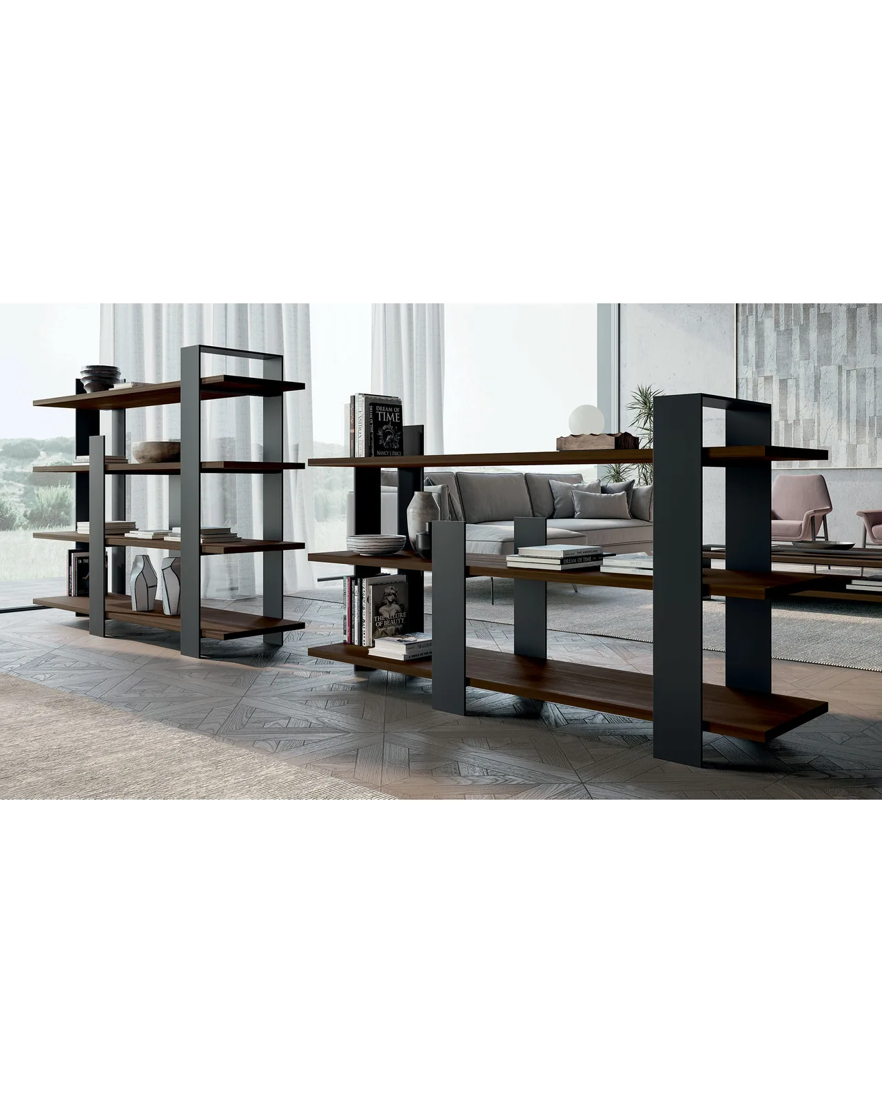 Kyoto bookcase by Dall'Agnese, in an interior setting, photo 2 of 6, Nobili Design catalog