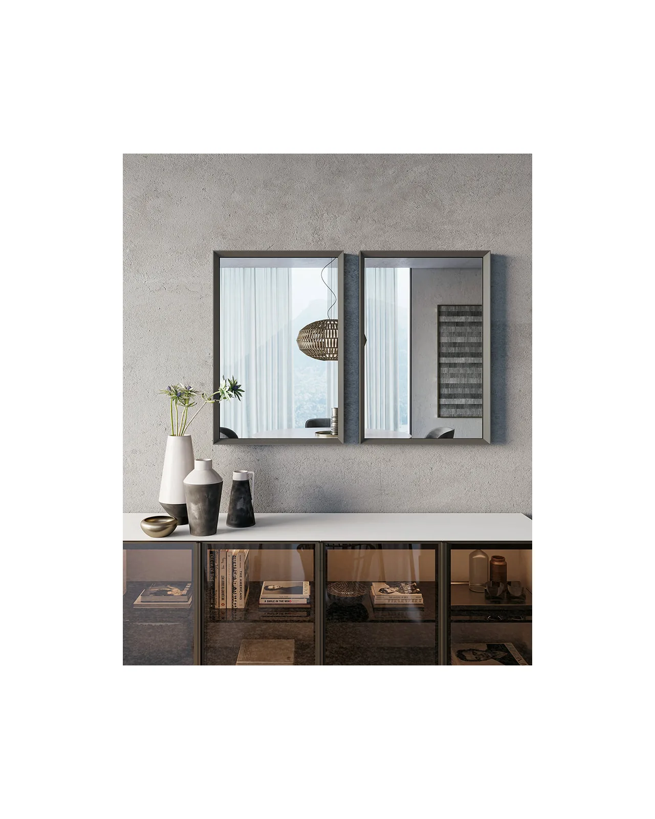 Specchio Slash di Dall'Agnese, in ambientazione, foto 2 di 4, catalogo Nobili Design