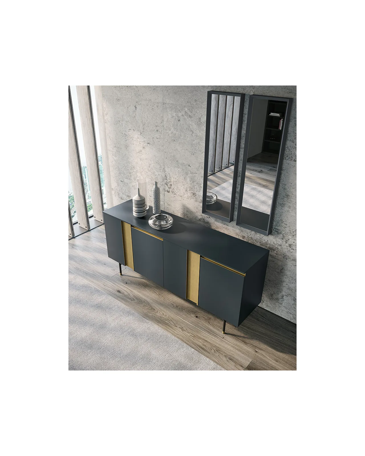 Specchio Slash di Dall'Agnese, in ambientazione, foto 3 di 4, catalogo Nobili Design