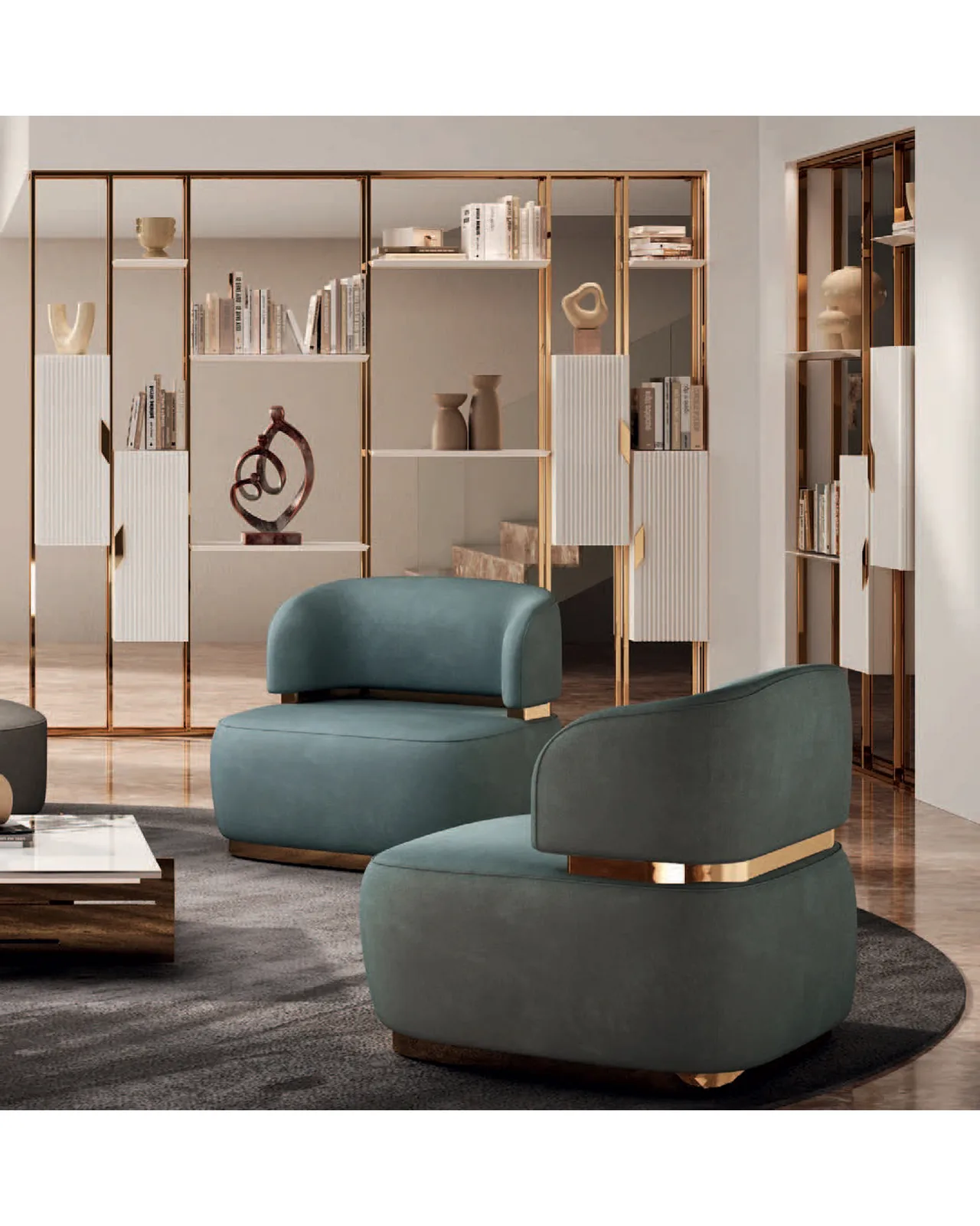 Alcor Armchair by Epoque, Exence Expanse collection, Italian armchair in a modern living room, photo 1 of 2
