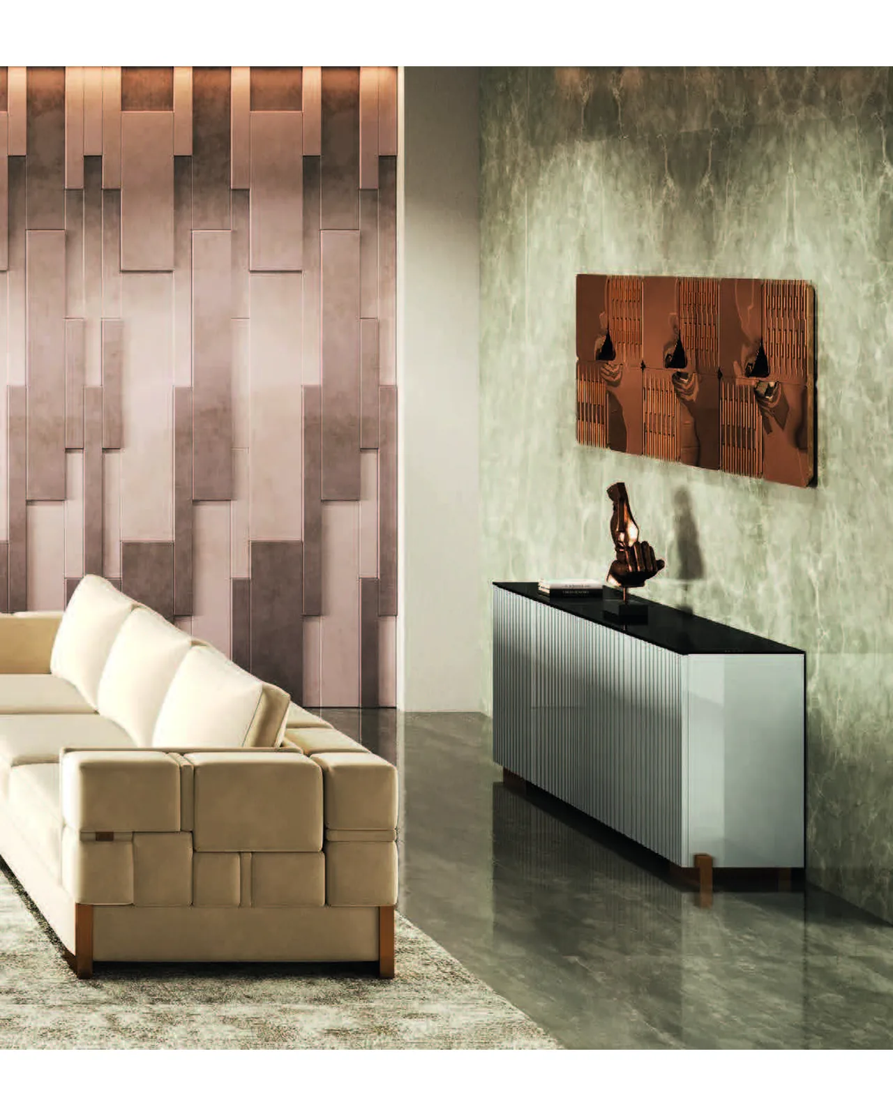 Credenza Condrite di Epoque, collezione Exence Expanse, credenza italiana in un soggiorno moderno, foto 1 di 2