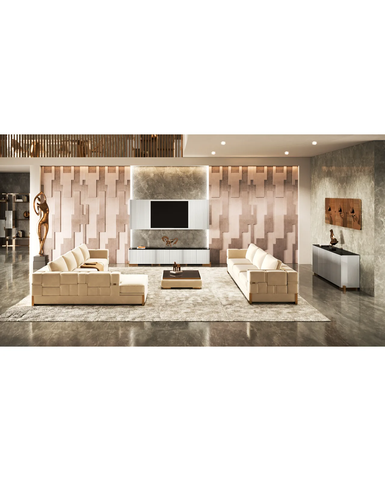 Cromo Plus Sofa by Epoque, Exence Expanse collection, Italian sofa in a modern living room, photo 1 of 2