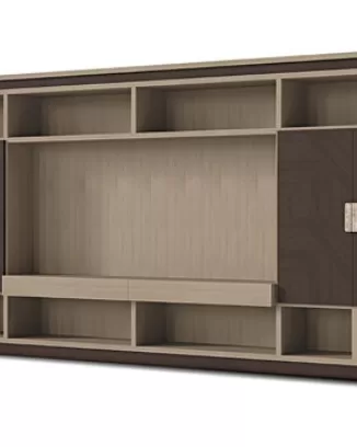 Icon Wall System with TV Opening, Large, Living Room Furniture, in Canaletto walnut, contemporary style, by Francesco Pasi